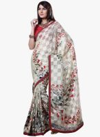 Inddus Grey Printed Saree