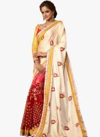 Inddus Red Embroidered Saree