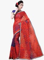 Inddus Red Printed Saree