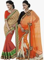 Indian Women By Bahubali Combo of 2 Multicoloured Embellished Sarees