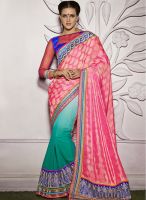 Indian Women By Bahubali Pink Embroidered Saree