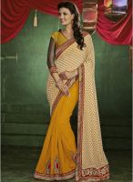Indian Women By Bahubali Yellow Embroidered Saree