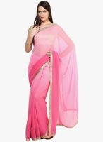Indibox Pink Solid Saree