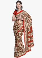 Janasya Beige Printed Saree