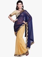 Janasya Janasya Blue Half And Half Chiffon Saree