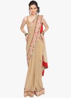 Jashn Beige Embroidered Saree