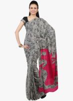Jashn Black Printed Saree