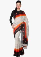 Jashn Black Printed Saree