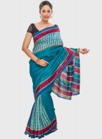 Jashn Blue Printed Saree