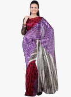 Jashn Purple Printed Saree