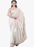 Jashn White Embellished Saree