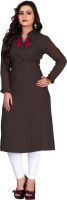 Jiya Party, Festive Self Design, Embroidered, Embellished Women's Kurti(Brown)