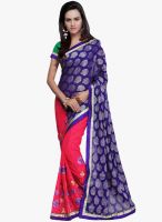 Kalista Fashions Pink Embroidered Saree