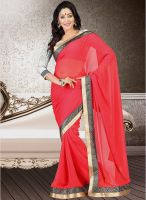 Kalista Fashions Pink Solid Saree