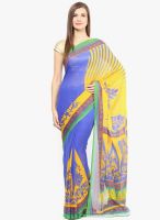 Khazana Blue Printed Saree