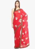 Khazana Red Printed Saree