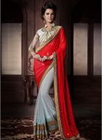 Khwaab Red Embroidered Saree