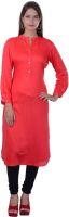 Kitty Solid Women's Straight Kurta(Red)