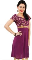 Koelle Caro Casual, Festive Printed Women's Kurti(Purple)