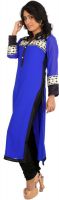 Kudos Lifestyle Festive Embroidered Women's Kurti(Blue)