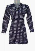 LeeZaro Checkered Women's Kurti(Maroon)
