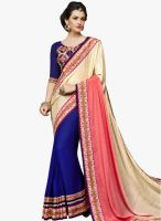 Lookslady Beige Embroidered Saree