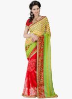 Lookslady Beige Printed Saree