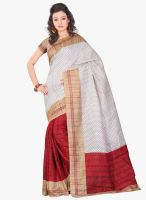 Lookslady Beige Printed Saree
