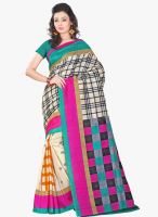 Lookslady Beige Printed Saree