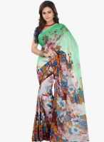 Lookslady Beige Printed Saree