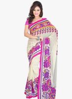 Lookslady Beige Printed Saree