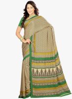 Lookslady Beige Printed Saree