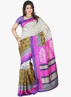 Lookslady Beige Printed Saree