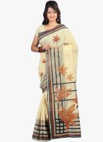 Lookslady Beige Printed Saree