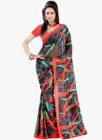 Lookslady Black Printed Saree