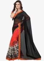 Lookslady Black Printed Saree