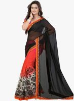 Lookslady Black Printed Saree
