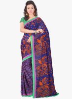 Lookslady Blue Printed Saree