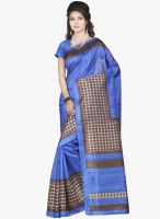 Lookslady Blue Printed Saree