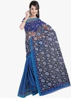 Lookslady Blue Printed Saree