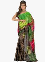 Lookslady Brown Printed Saree