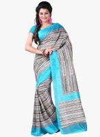 Lookslady Brown Printed Saree