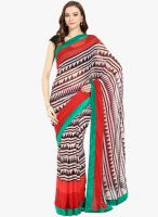 Lookslady Brown Printed Saree
