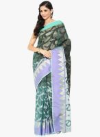 Lookslady Green Embroidered Saree With Blouse