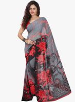Lookslady Grey Printed Saree