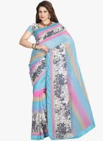 Lookslady Light Blue Printed Saree