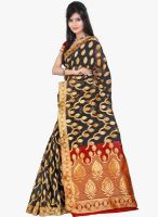 Lookslady Lookslady Black & Maroon Banarasi Silk Saree