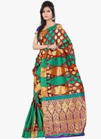 Lookslady Lookslady Maroon & Purple Banarasi Silk Saree