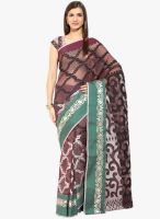 Lookslady Maroon Embroidered Saree With Blouse