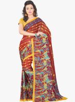 Lookslady Maroon Printed Saree
